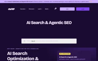 AI Search Optimization & Agentic SEO landing page on academy.mlforseo.com, captured 19 Sep 2026